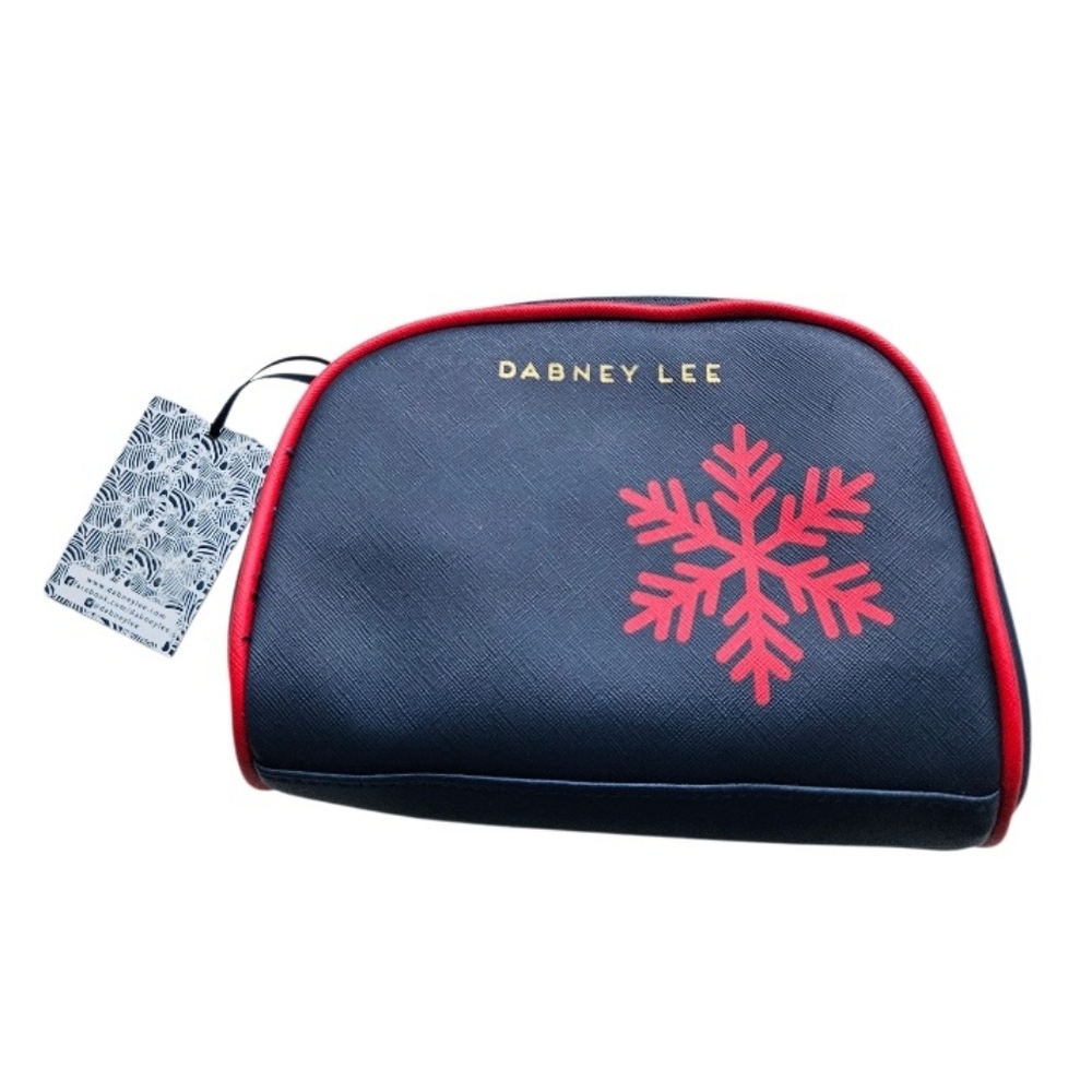 NWT Dabney Lee Blue and Red Snowflake Pouch